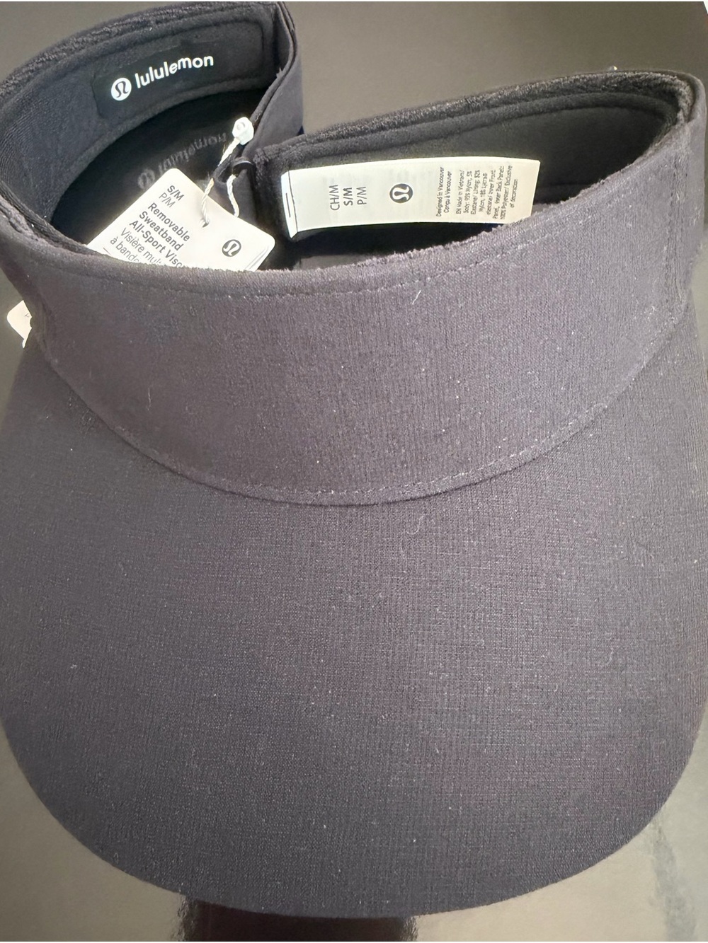 Lululemon Unisex Black Visor - Lightweight Sun Protection